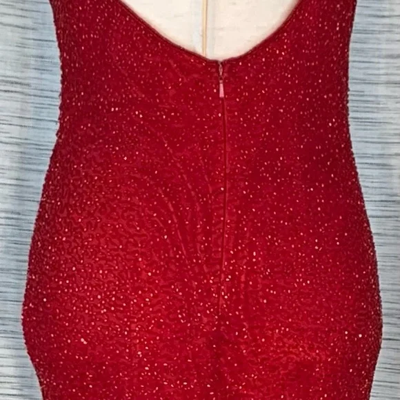 Scala Red beaded Evening Gown - Picture 8 of 16